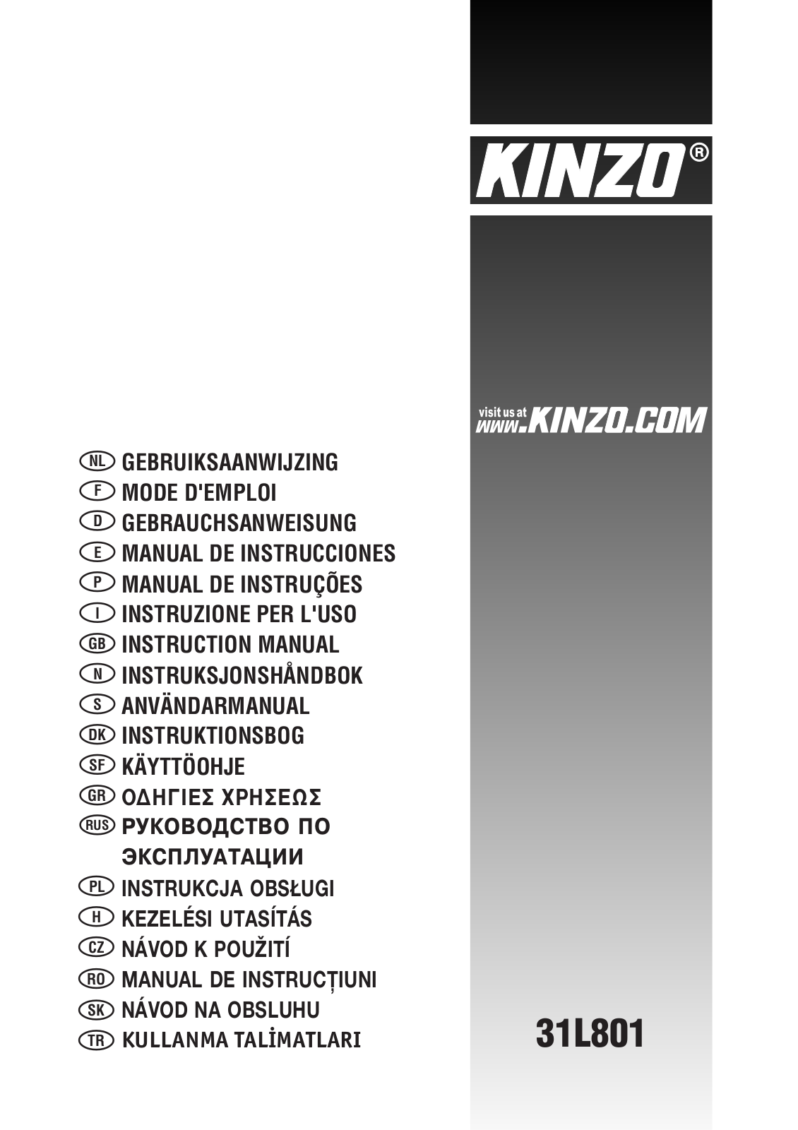 Kinzo 31L801 User Manual