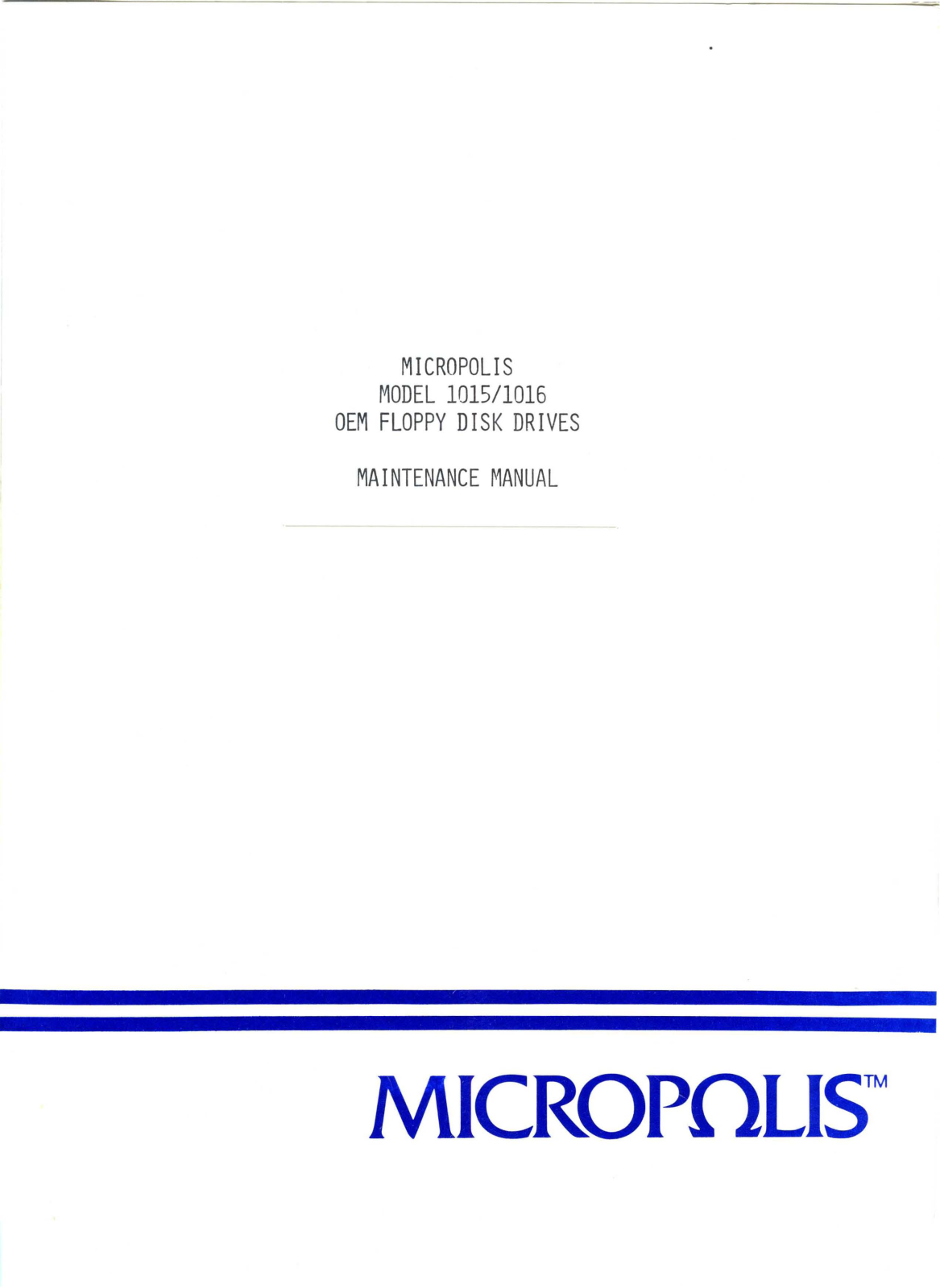 Micropolis 1015 User Manual - ManualMachine.com