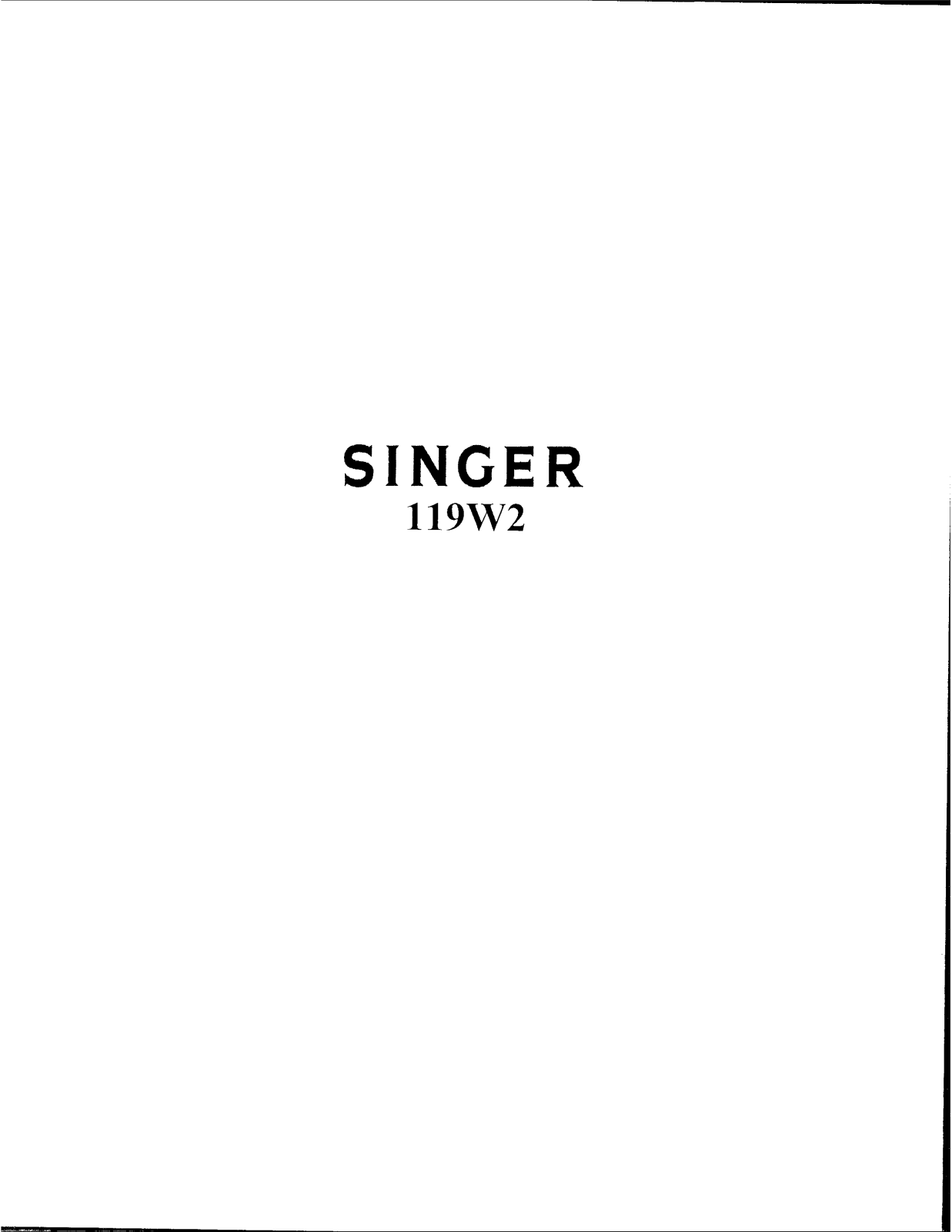 Singer 119W2 User Manual