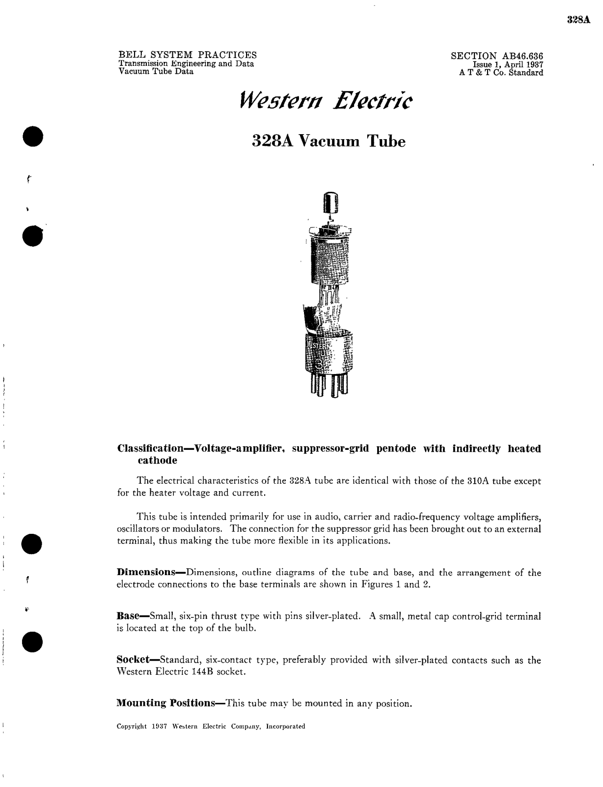 Western Electric 328-A (1937) Brochure