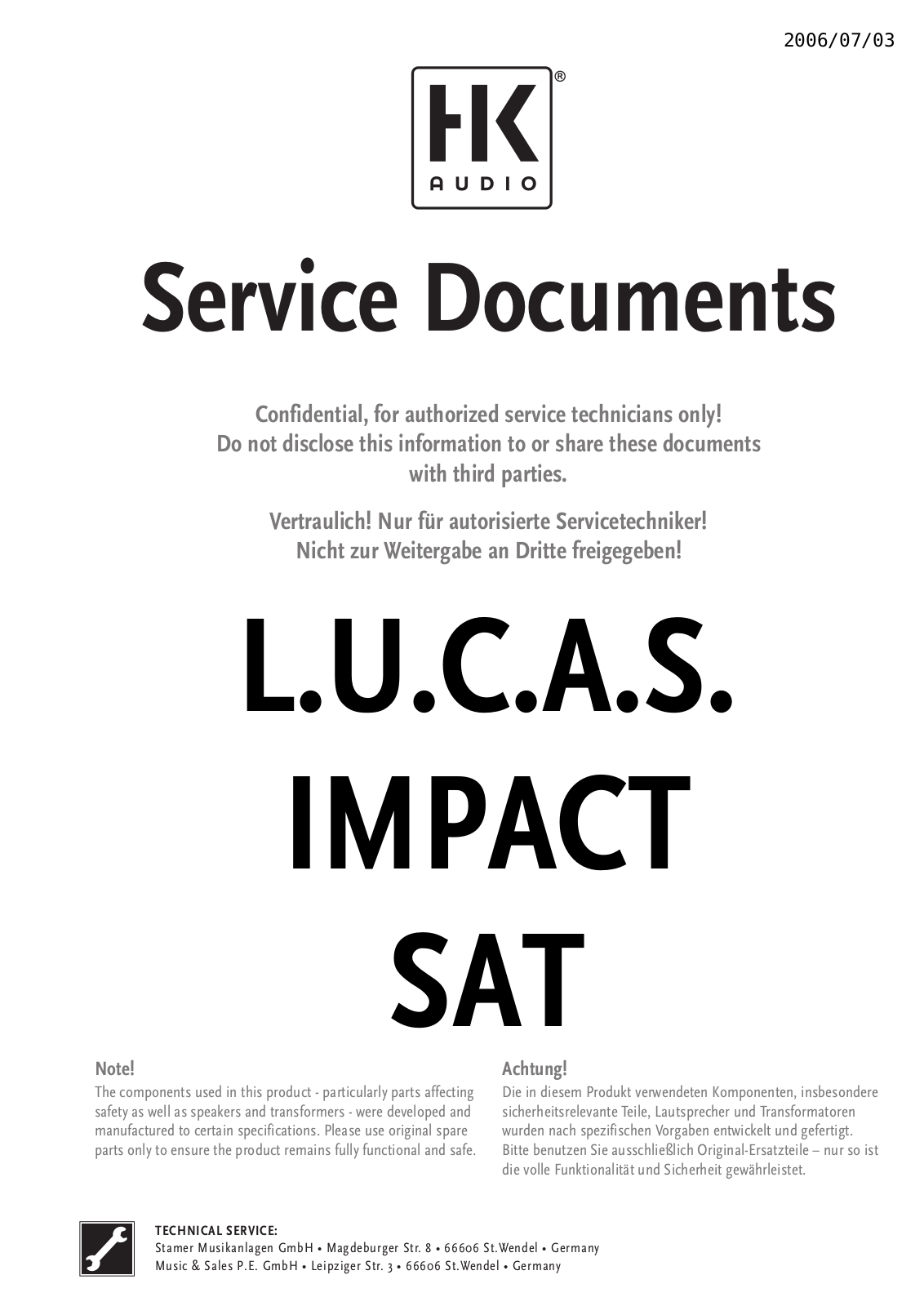 Hughes Kettner lucas impact sat hk1005 Schematic