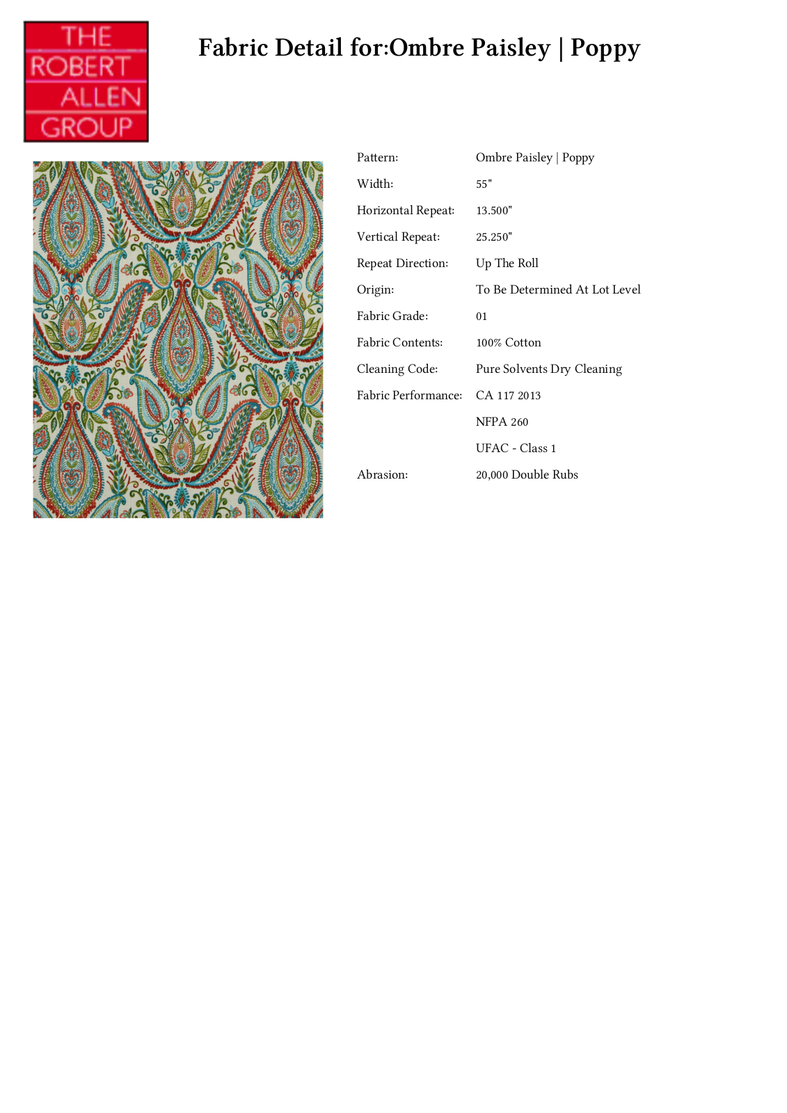 Robert Allen RALF1893 Specifications - ManualMachine.com