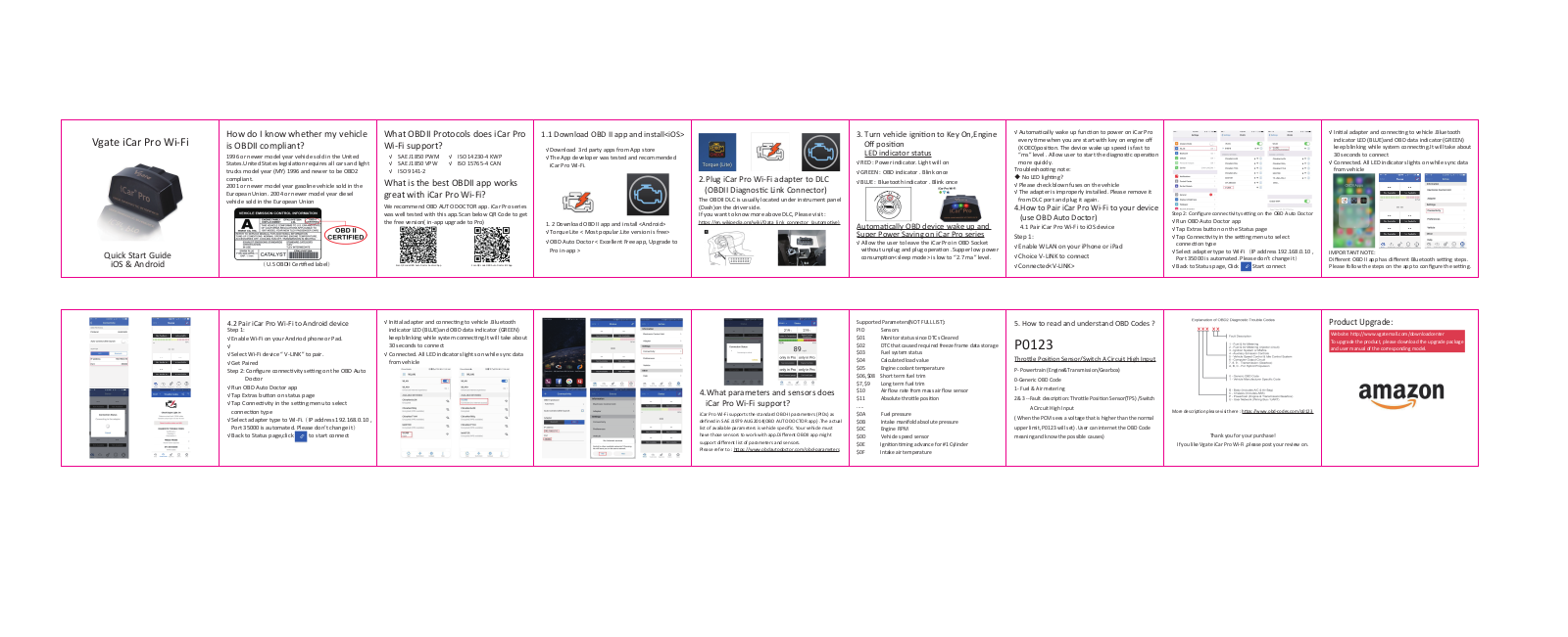 Vgate iCar Pro Wi-Fi Quick Start Guide