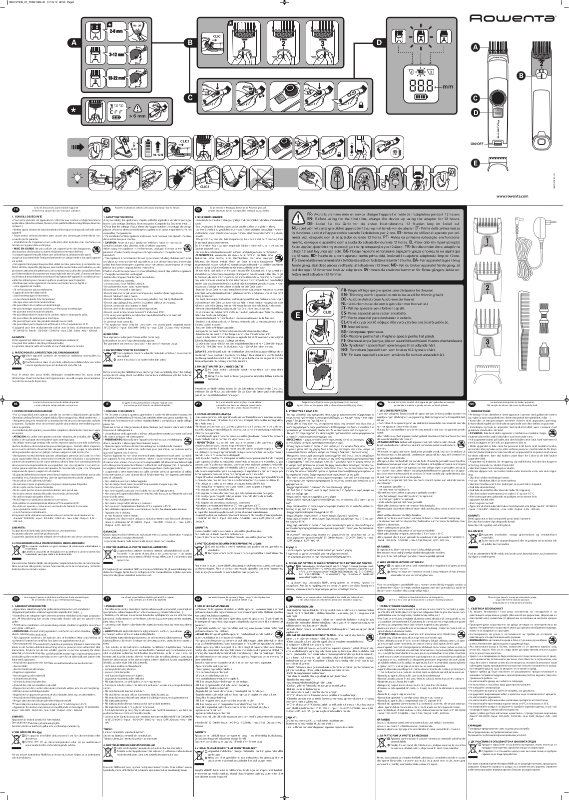 Rowenta TN8210D4 User Manual