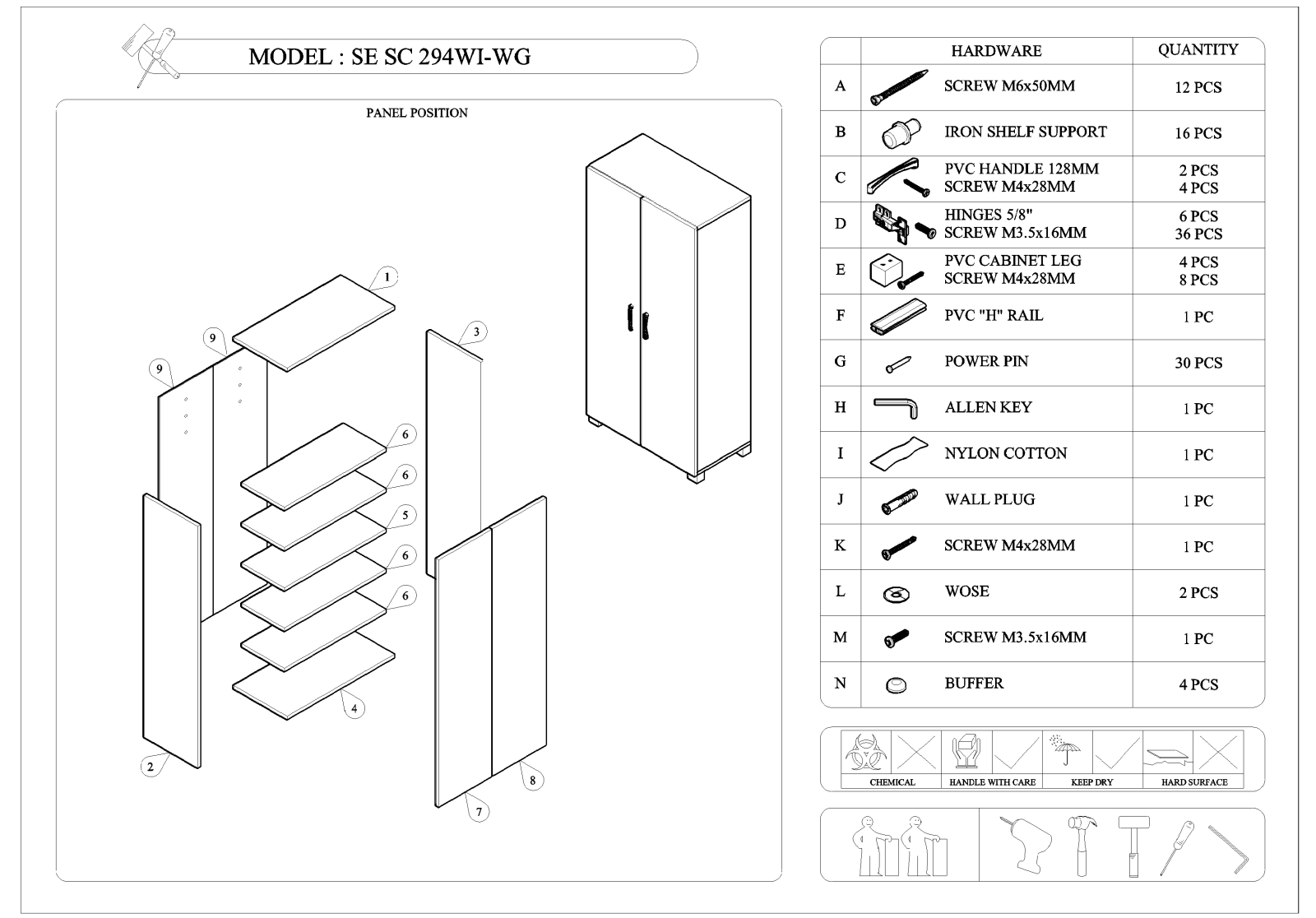 Wholesale Interiors SESC294WENGESHOECABINET User Manual