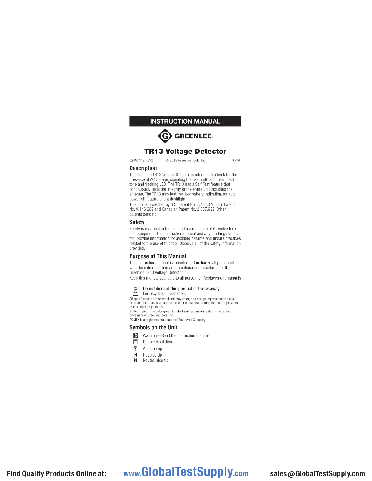 Greenlee TR13 User manual - ManualMachine.com