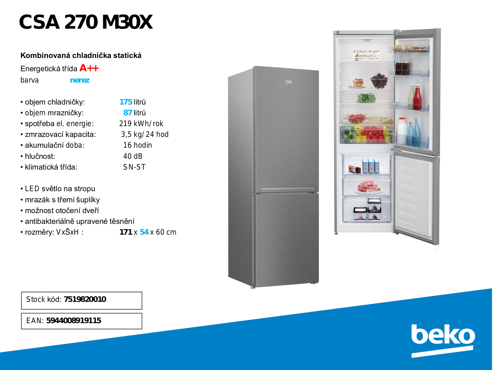 BEKO CSA 270M30X User Manual