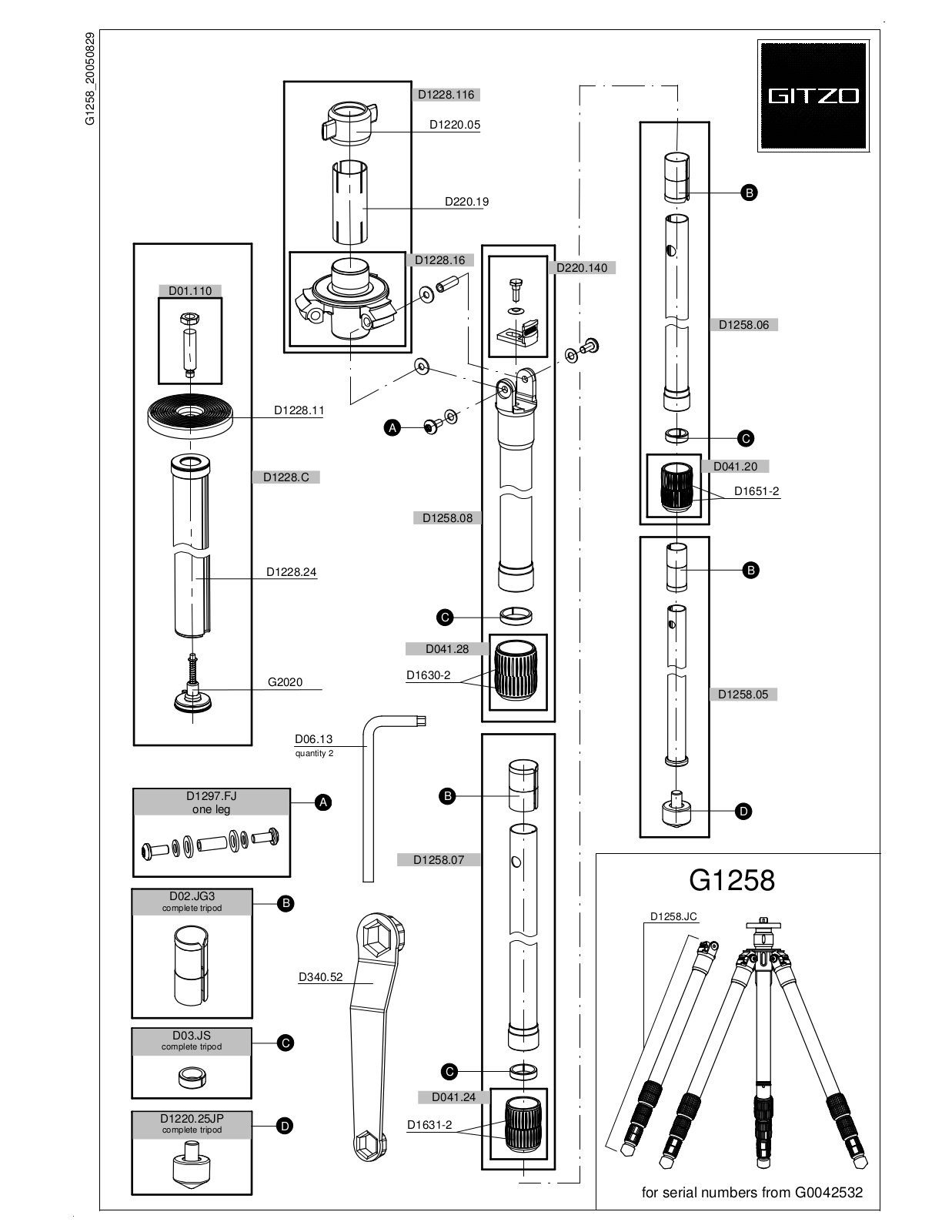 Gitzo G1258 User Manual