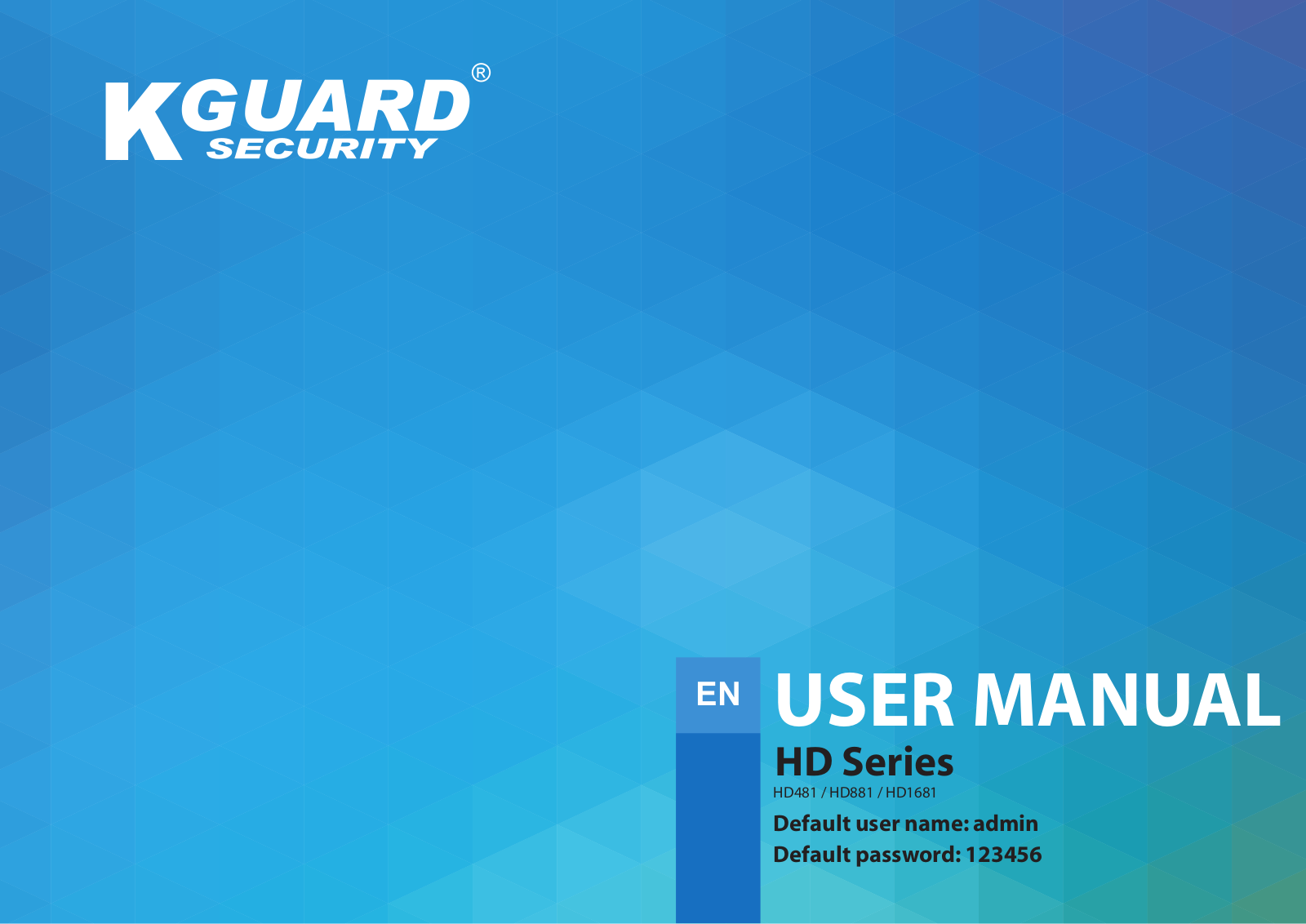 KGuard Security HD Series, HD481, HD881, HD1681 User Manual