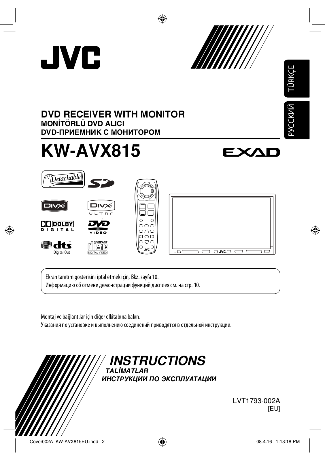 JVC KW-AVX815 User manual