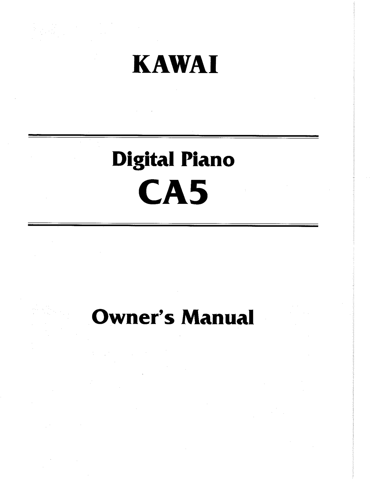 Kawai CA5 User Manual