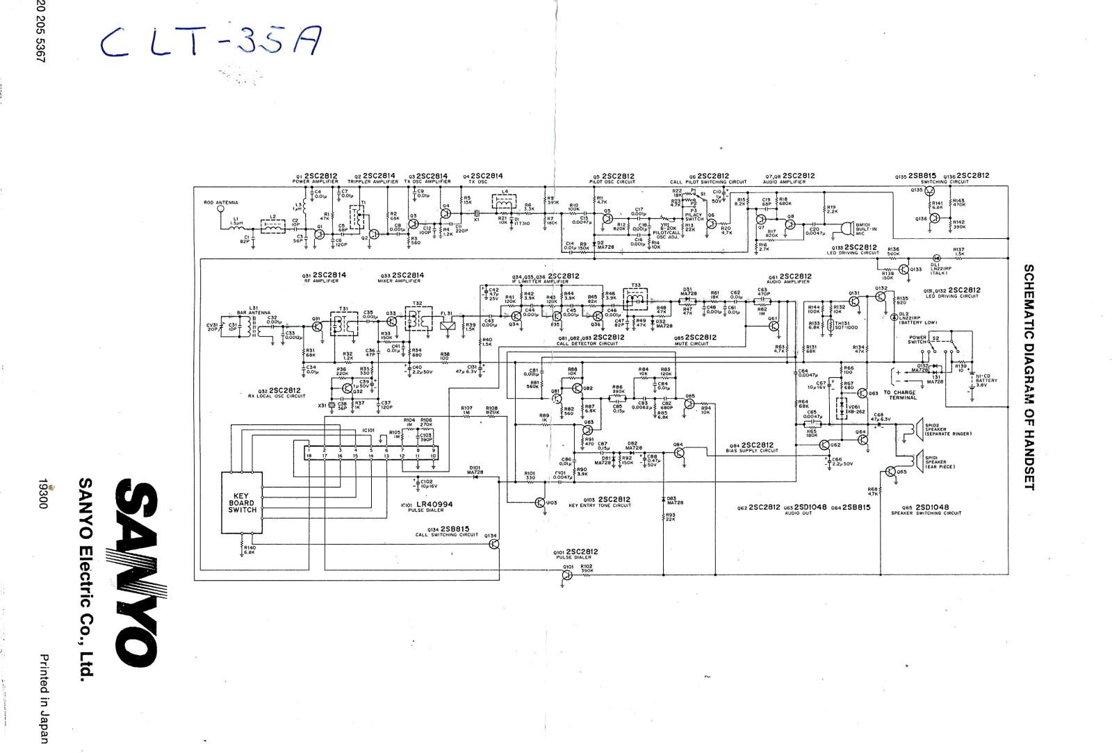 Sanyo CLT-35A Schematic