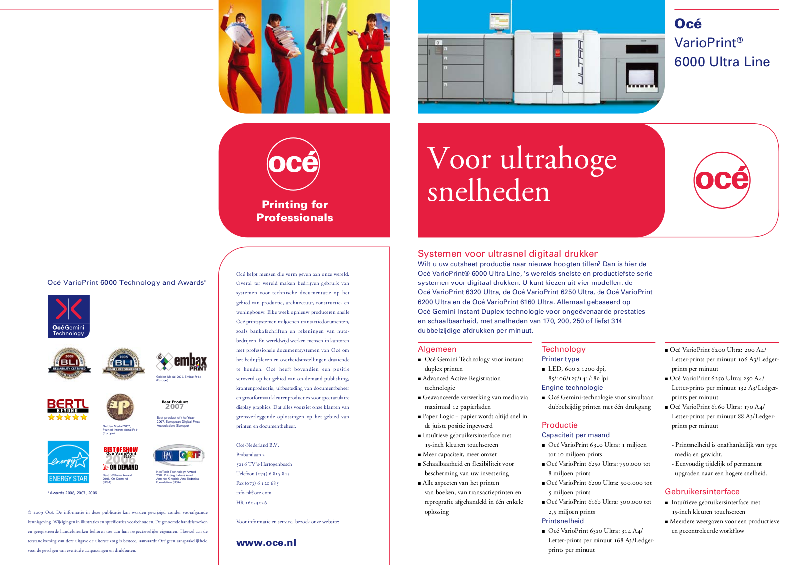 Canon OCE VARIOPRINT 6000 ULTRA LINE BROCHURE