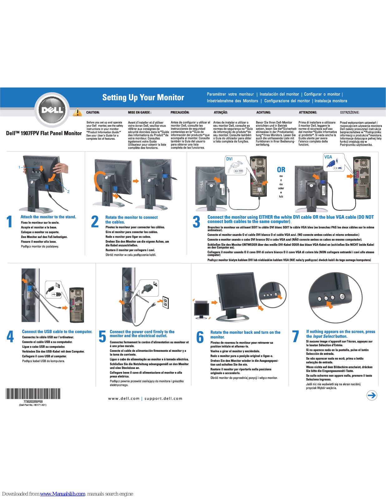 Dell UltraSharp 1907FPV Setting Up - ManualMachine.com