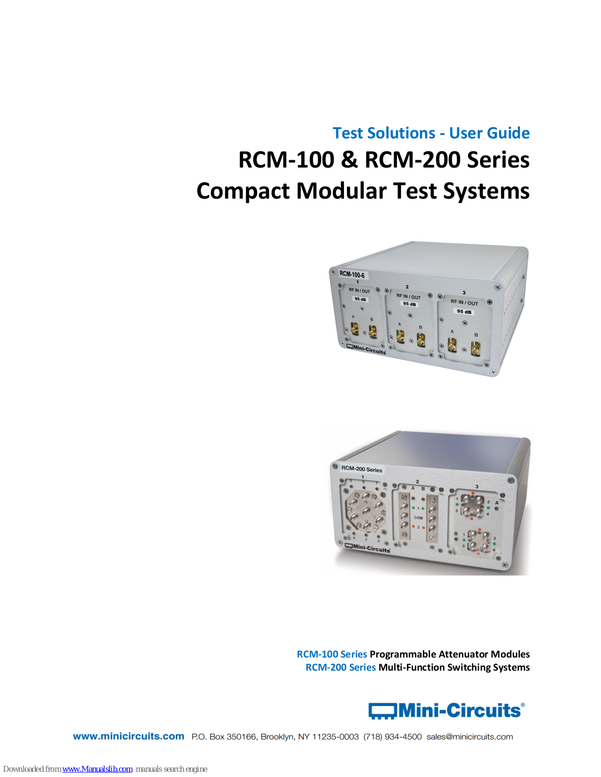 Mini-Circuits RCM-100-6, RCM-2SP8T-12 User Manual