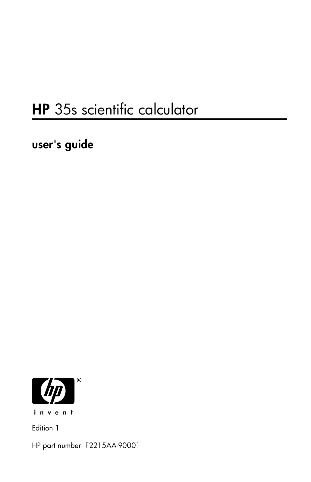 HP 35s User Manual