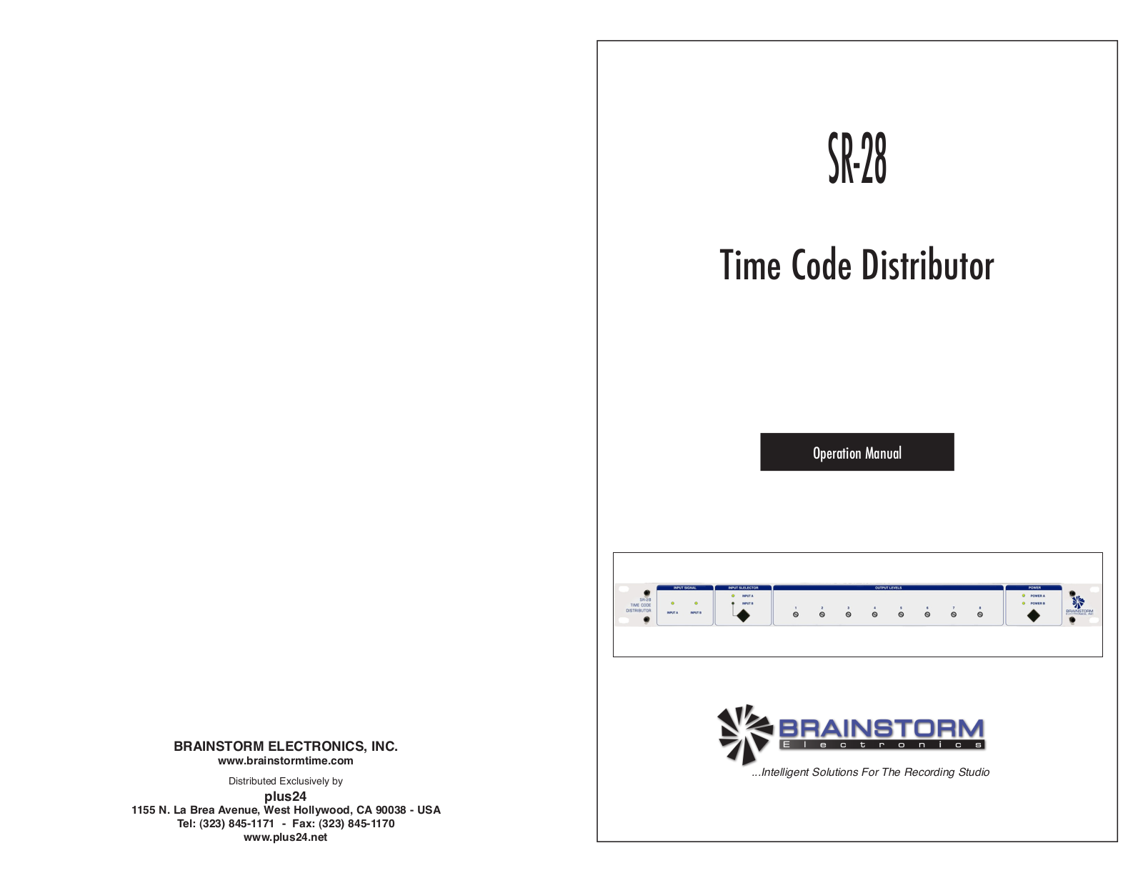 Brainstorm SR-28 Operation Manual - ManualMachine.com