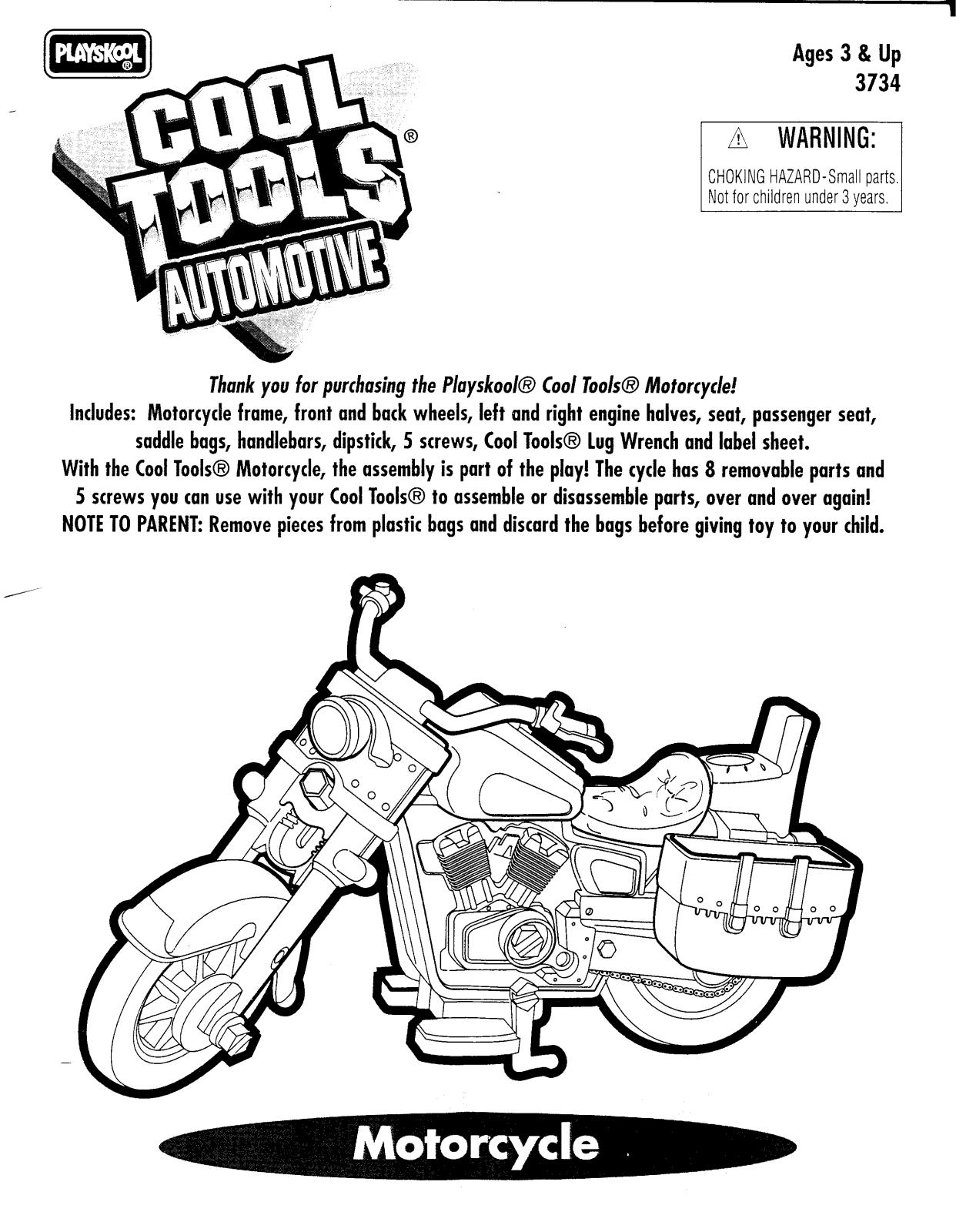 HASBRO Cool Tools Automotive Motorcycle User Manual