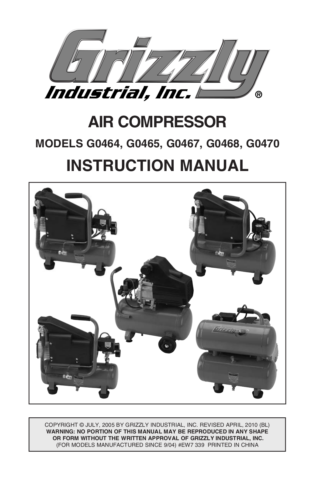 Grizzly G0470 User Manual