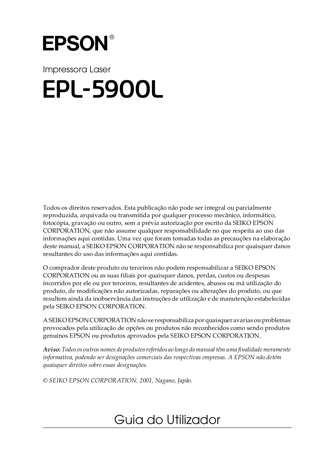 Epson EPL-5900L User Manual