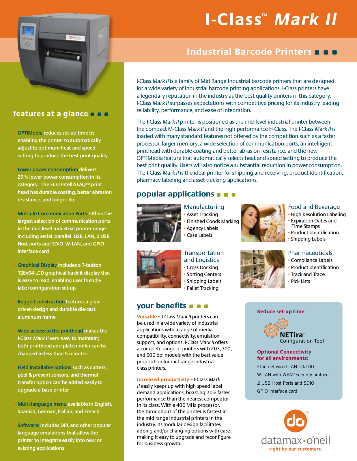 Datamax-O'Neil I12-00-4F900L07 Product Data Sheet