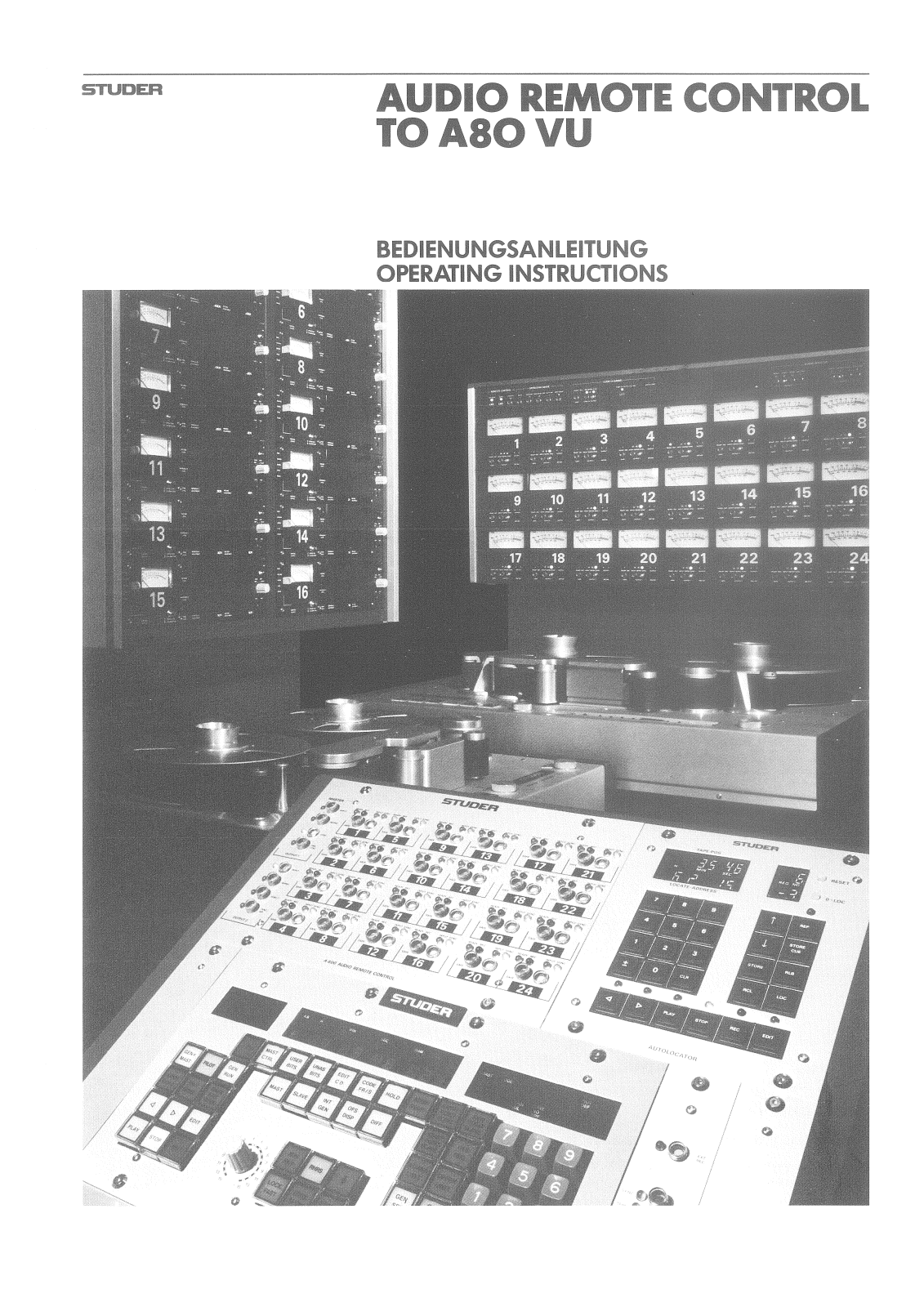 Studer A-80-VU Owners manual