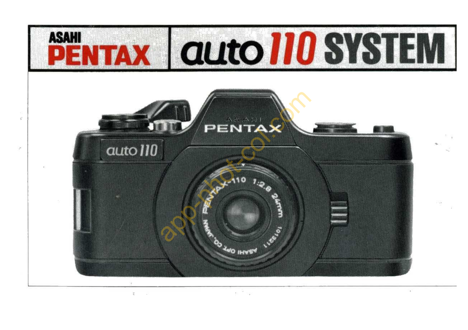 Pentax Auto 110 System Operating Manual