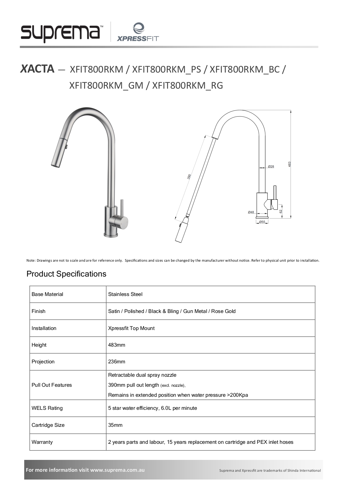 Suprema XFIT800RKM-BC, XFIT800RKM, XFIT800RKM-PS, XFIT800RKM-GM Specifications Sheet