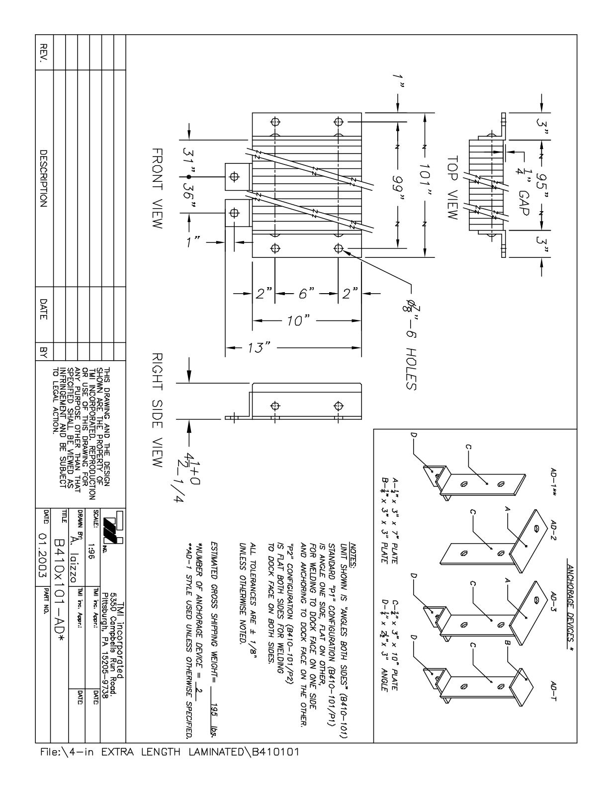 Tmi B410101 User Manual