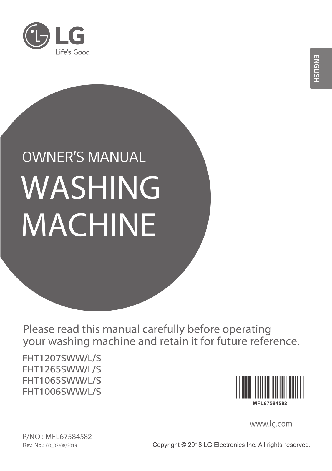 LG FHT1207SWW Owner’s Manual