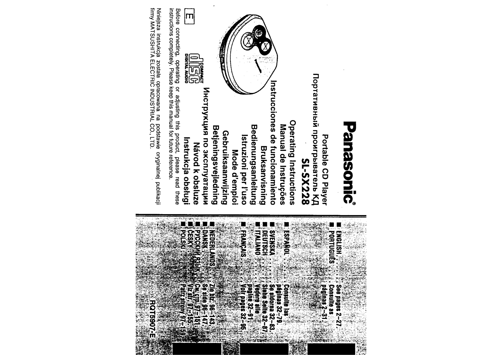 Panasonic SL-SX228 Operating Instruction