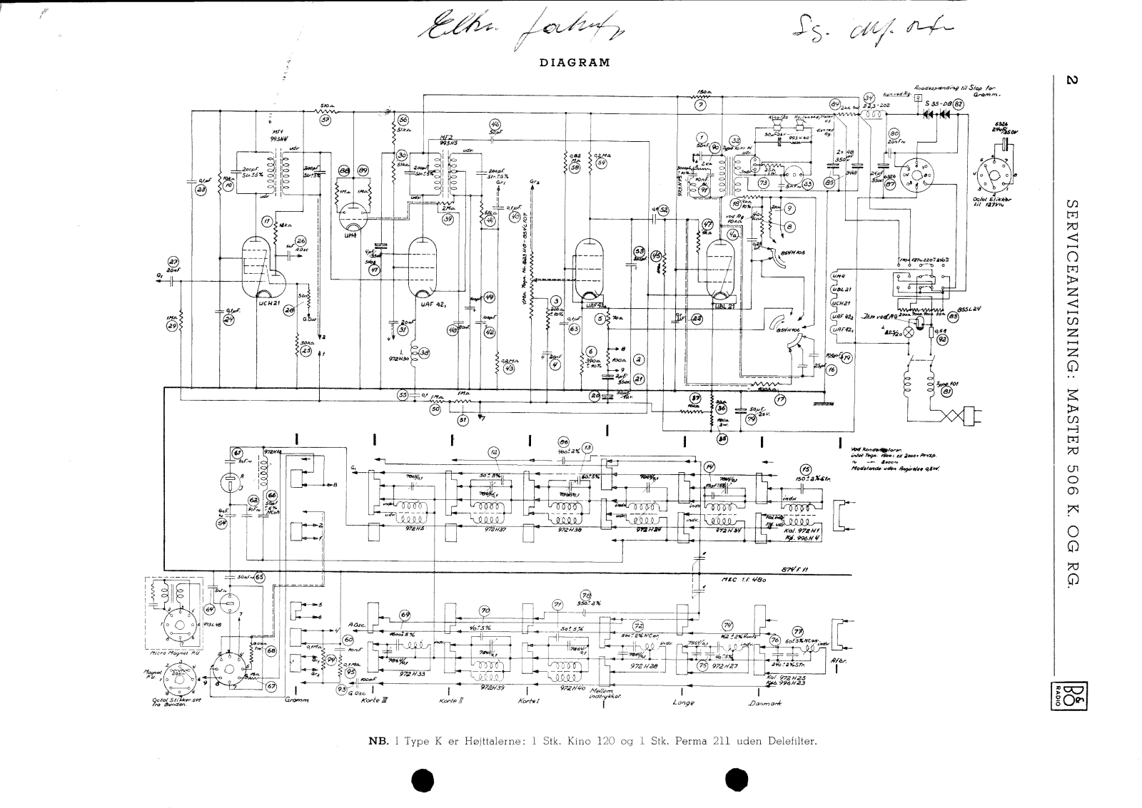 Bang Olufsen Master-506 Schematic