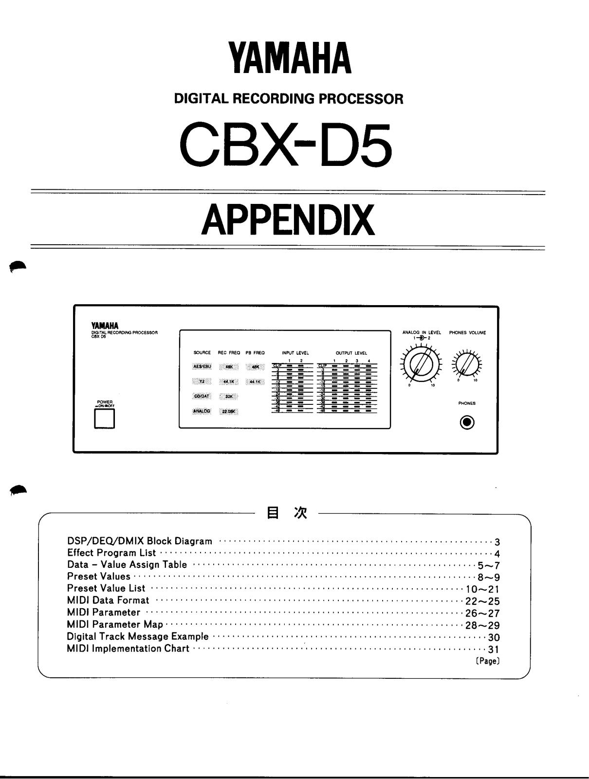 Yamaha CBX-D5 User Manual