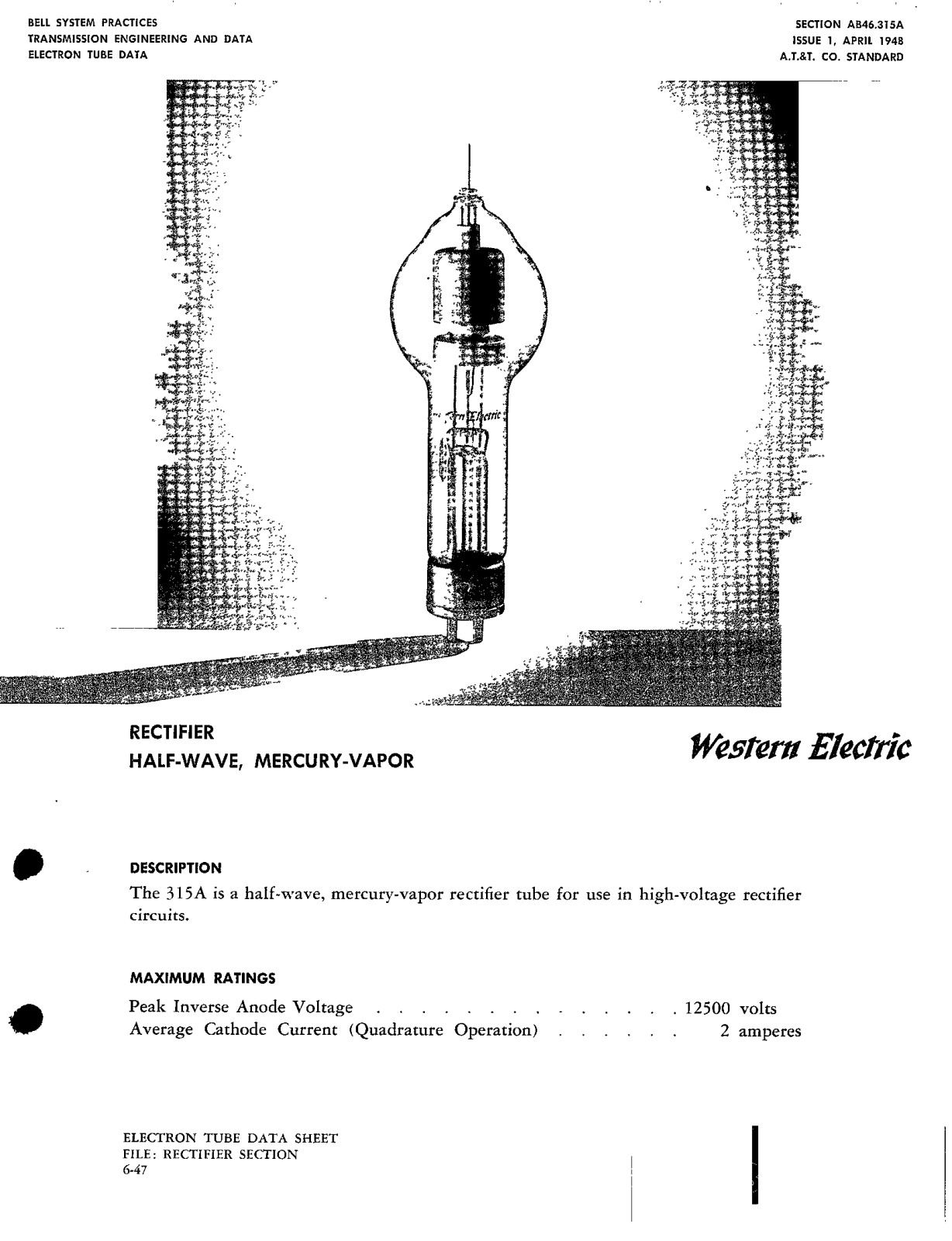 Western Electric 315-A Brochure