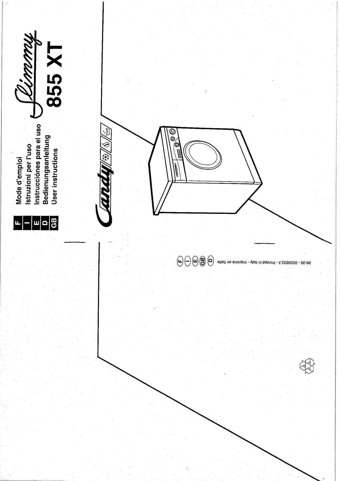 Candy SLI855XTRU, SLIM855XT User Manual