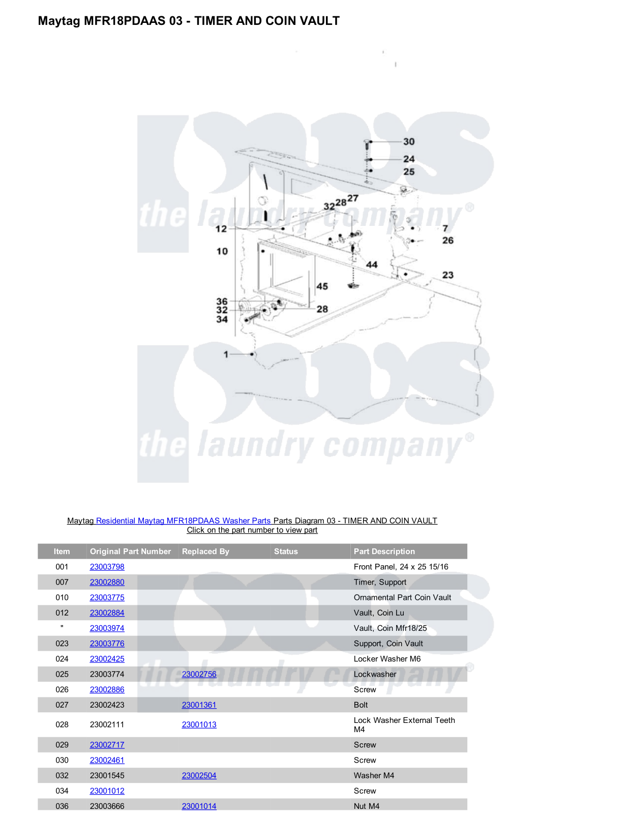 Maytag MFR18PDAAS Parts Diagram