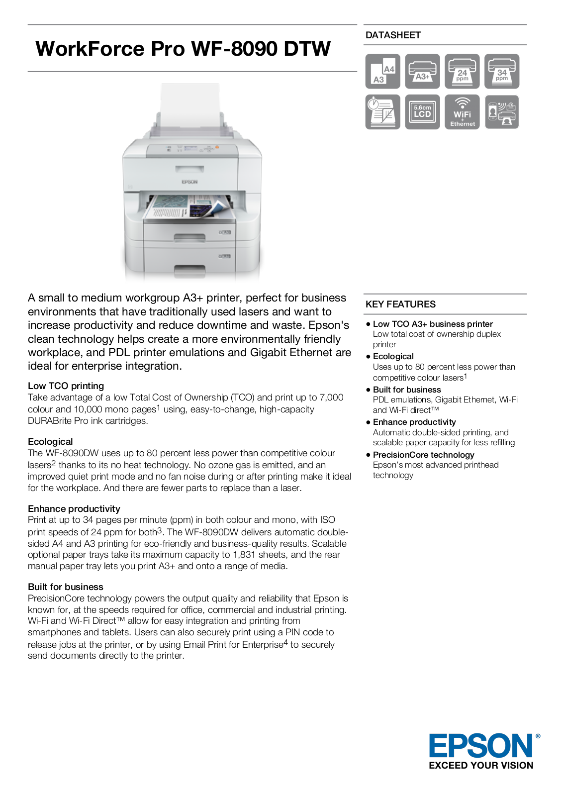 Epson C11CD43301BZ Product Data Sheet