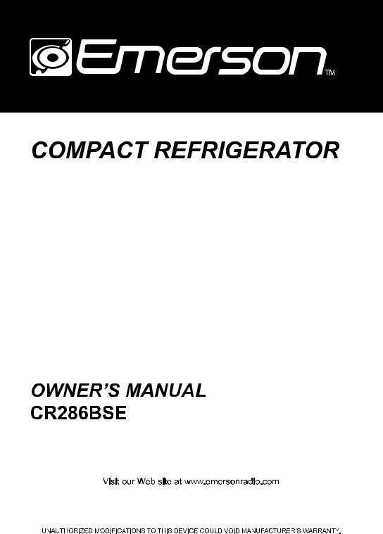 Emerson CR286BSE User Manual
