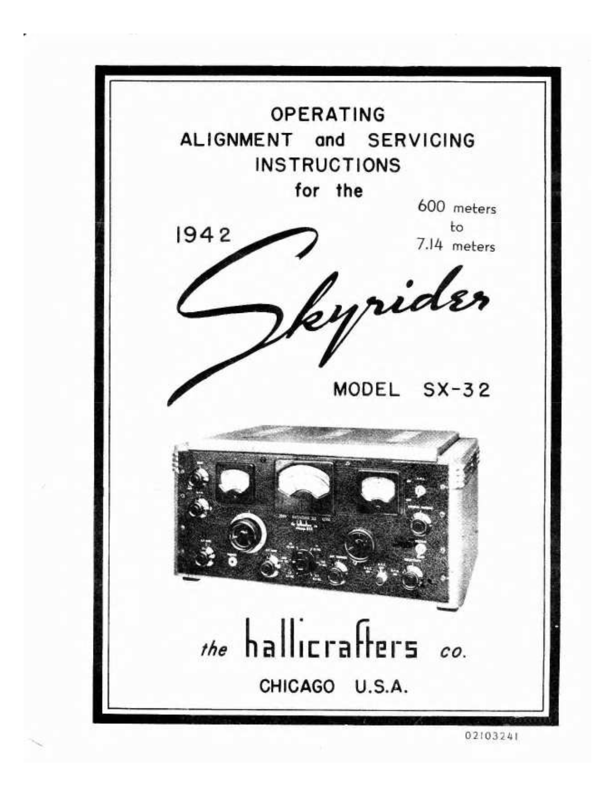 HALLICRAFTER SX-32 User Manual