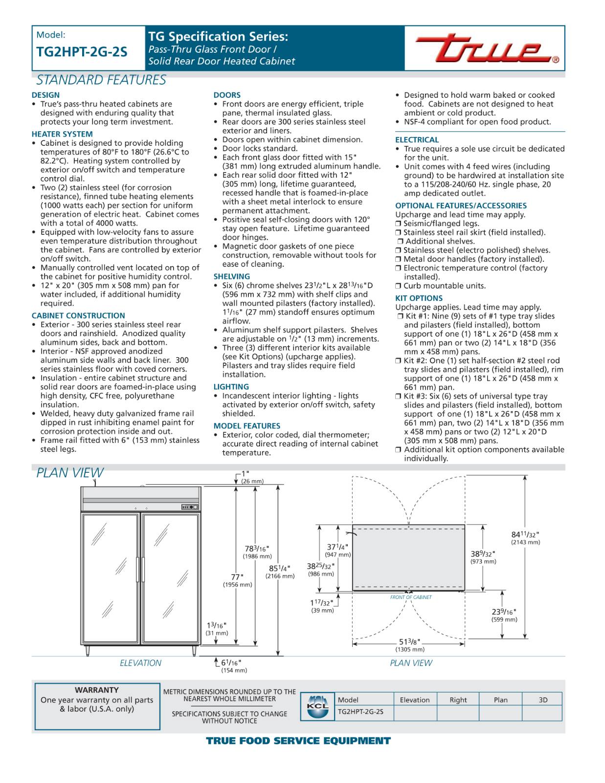 True TG2HPT-2G-2S User Manual