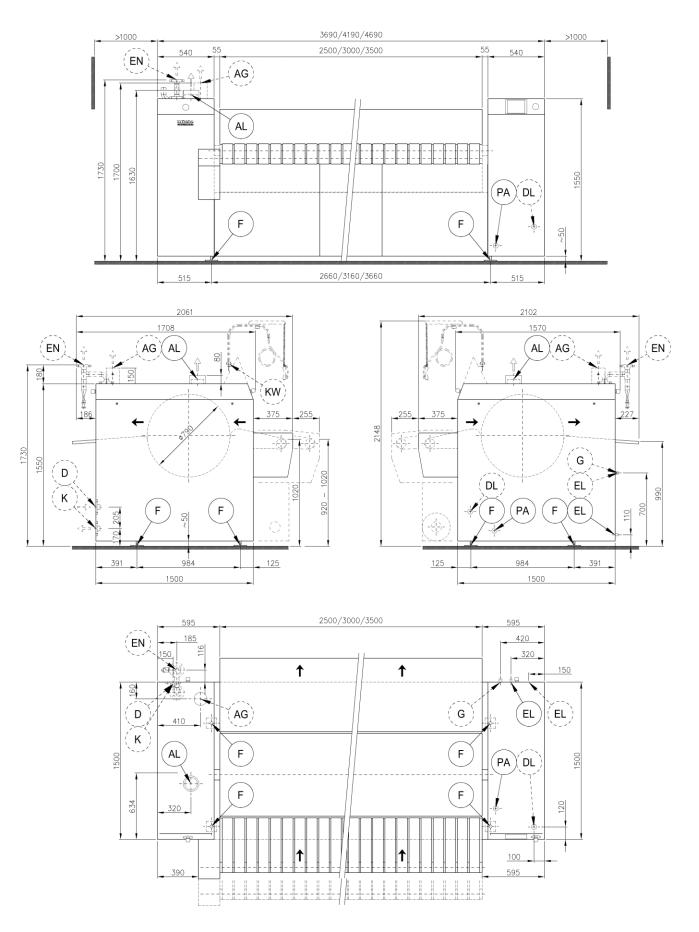 Miele PM 1825, PM 1830, PM 1835 Installation diagram