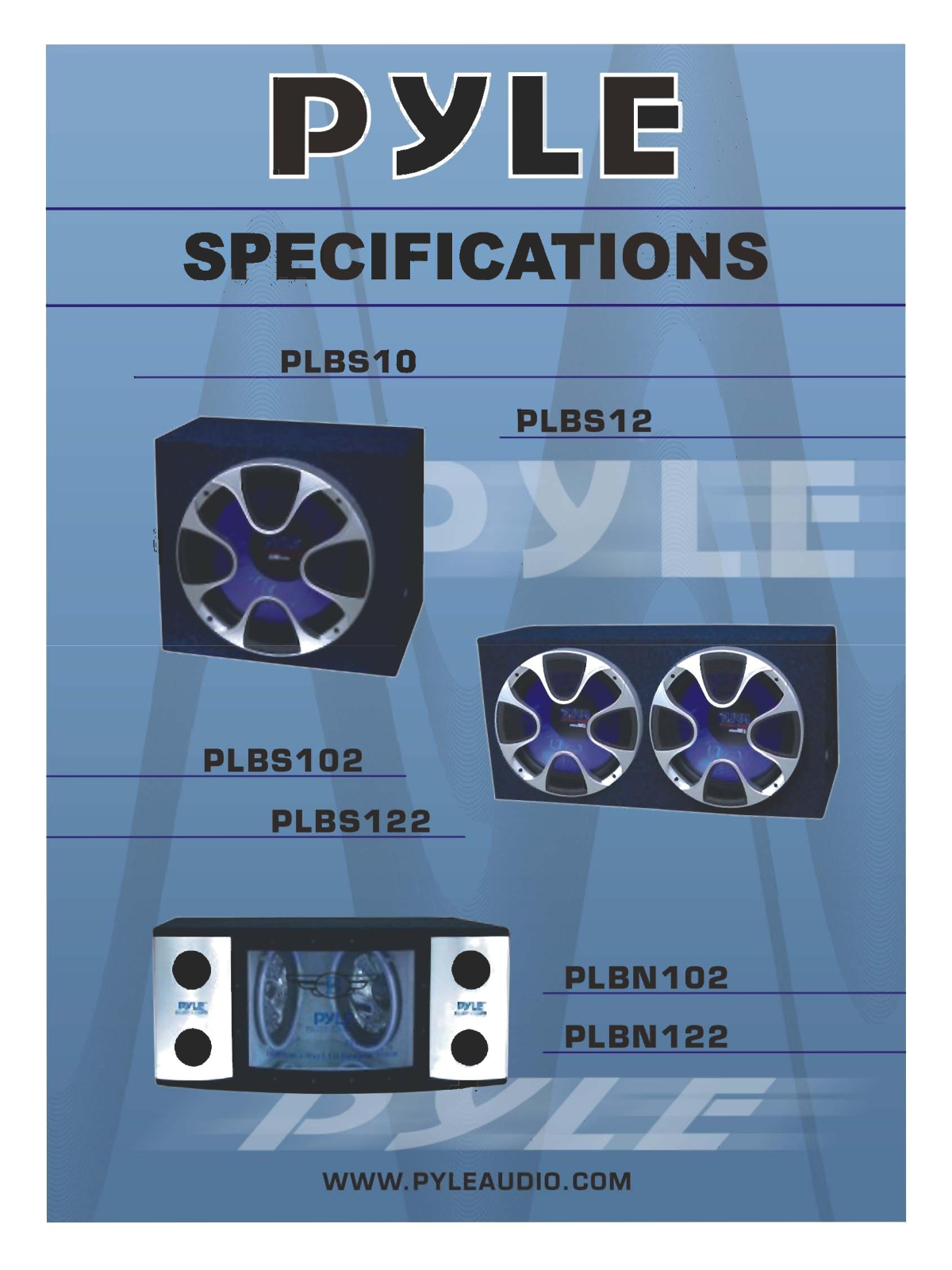 Pyle PLBS-12 Owners manual