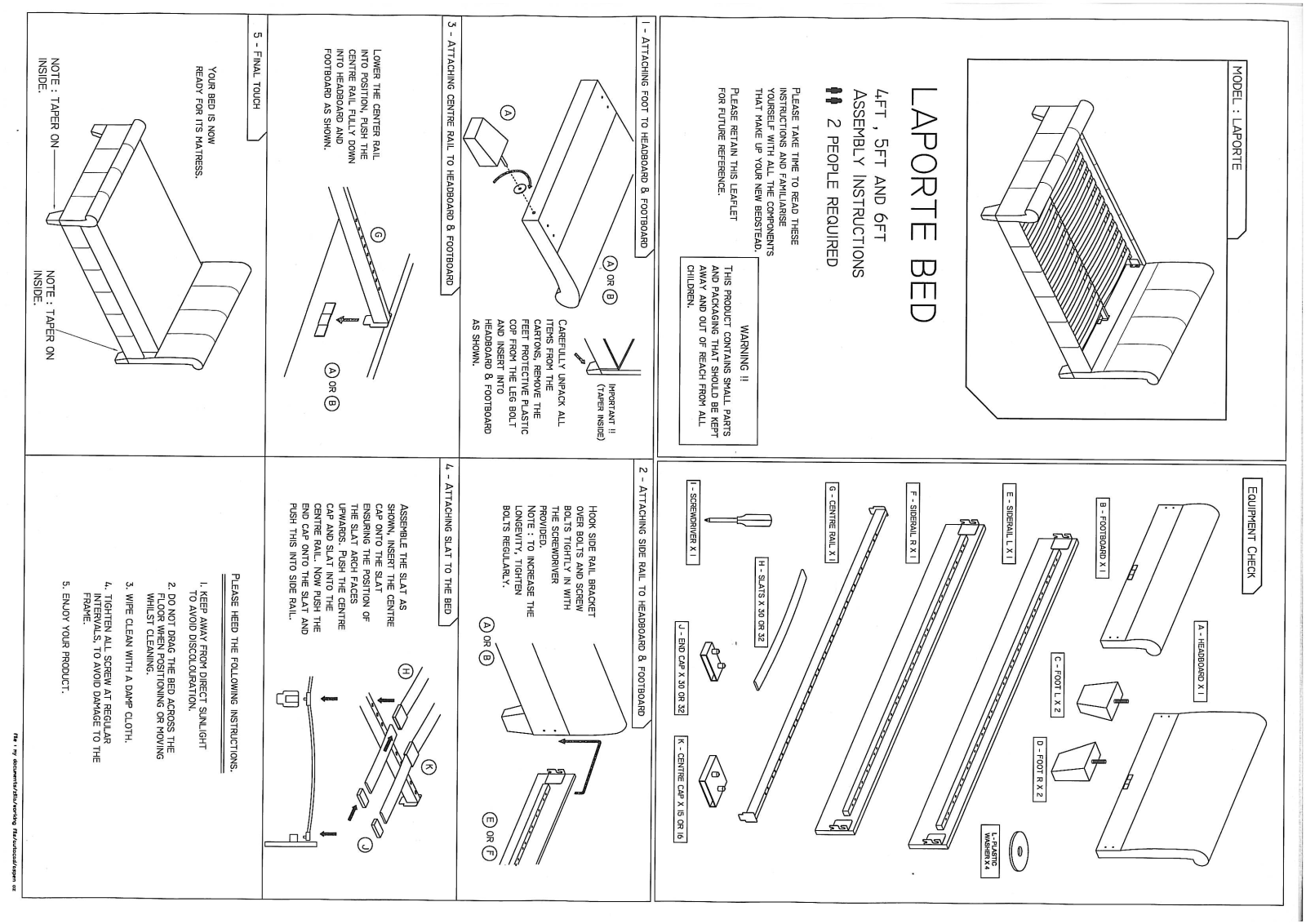 Freedom La Porte Bed Assembly Instruction