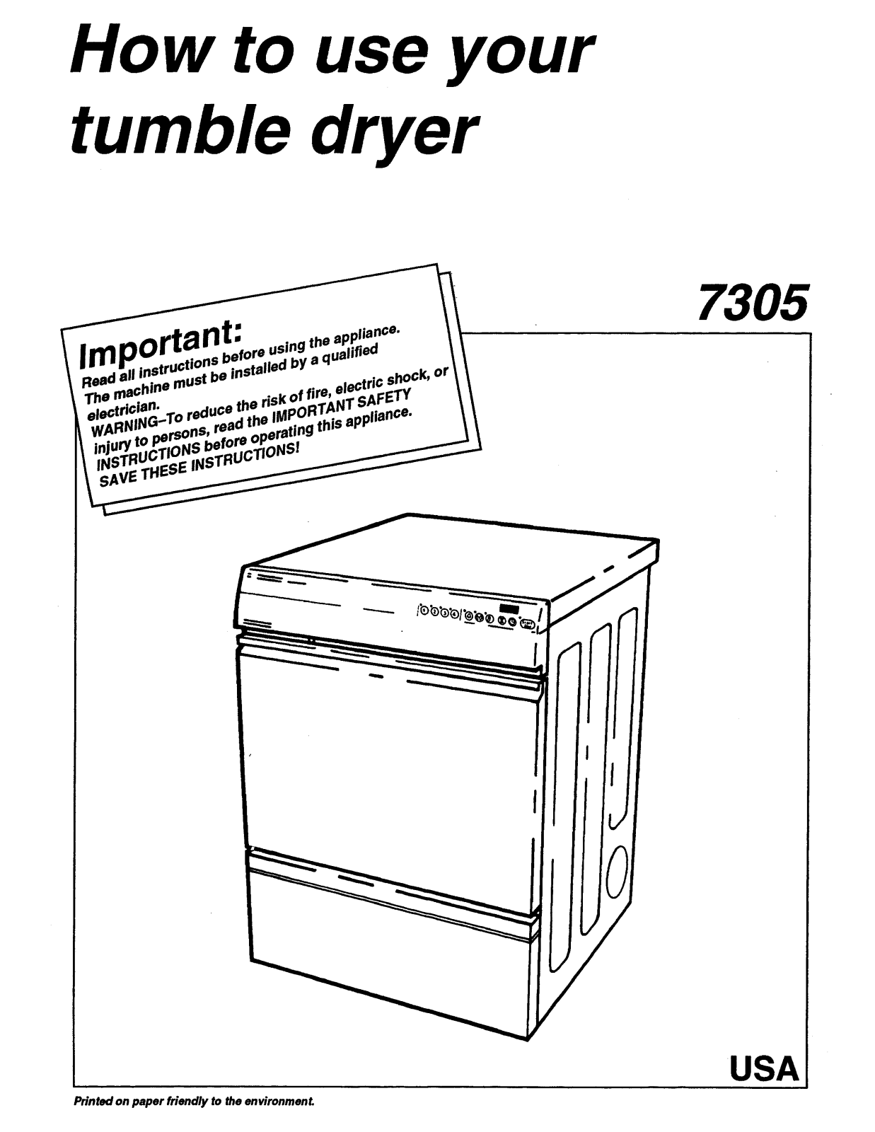 Asko 7305 Quick Start Guide