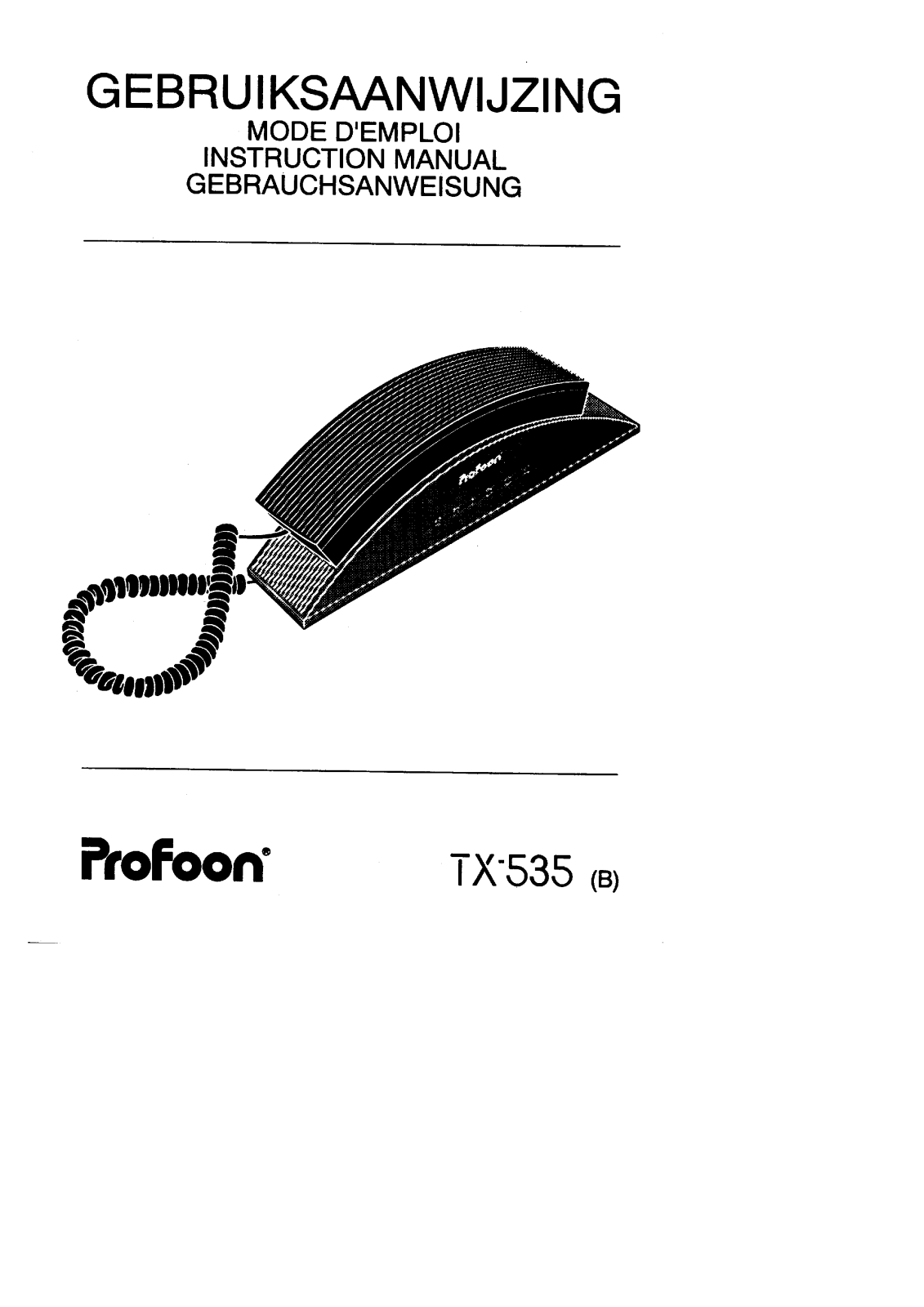 Profoon TX535 Operating Instructions - ManualMachine.com