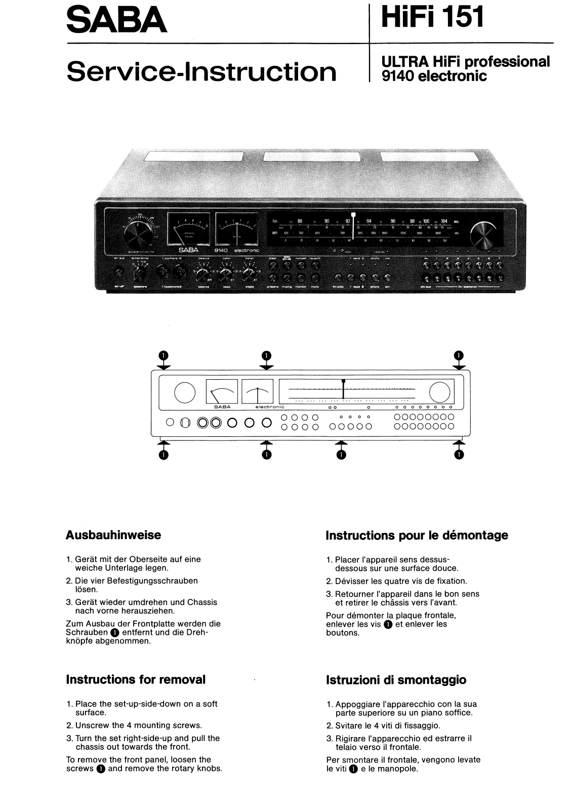 Saba Ultra HiFi 9140 Service Manual