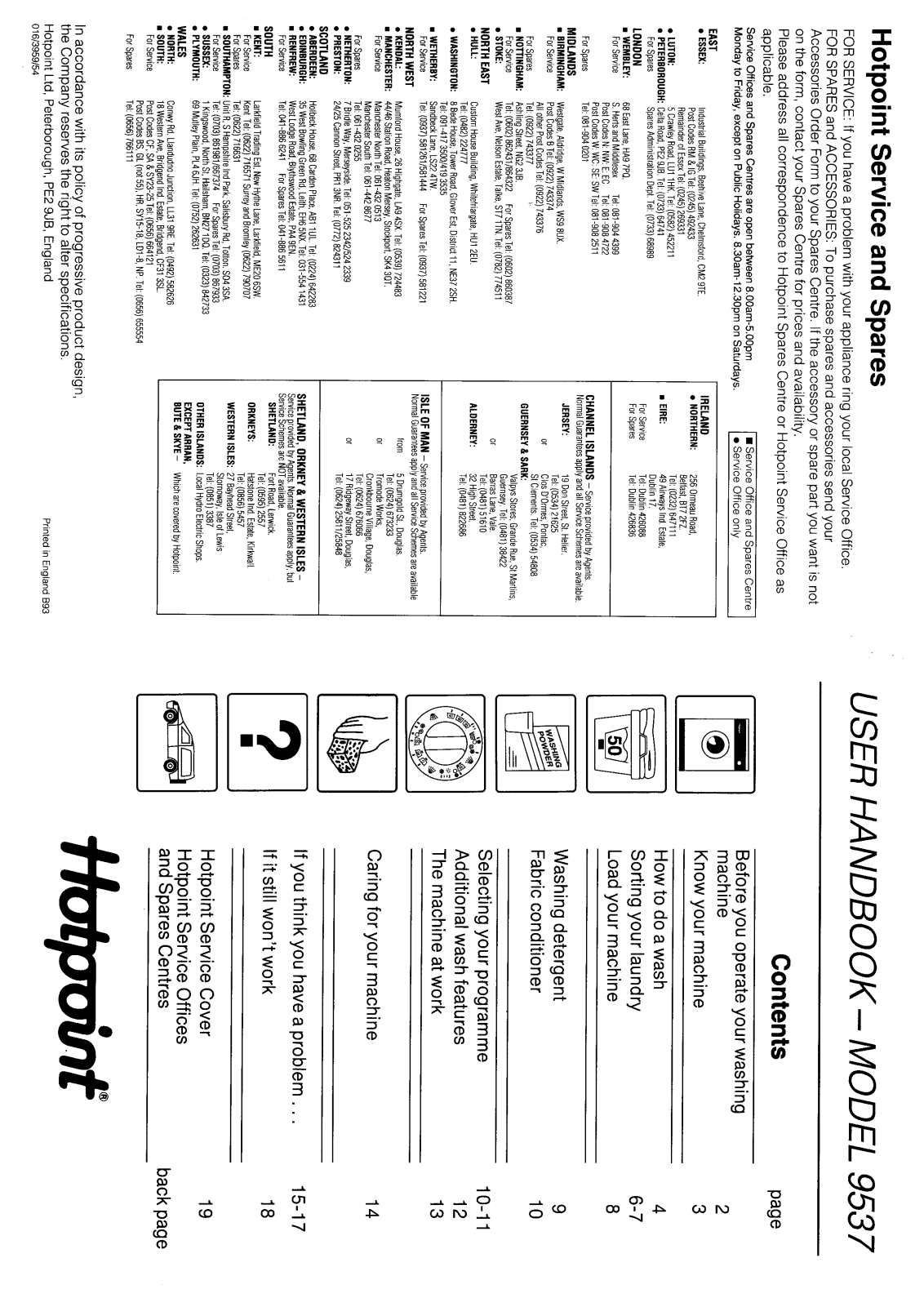 Hotpoint 9537 User Manual