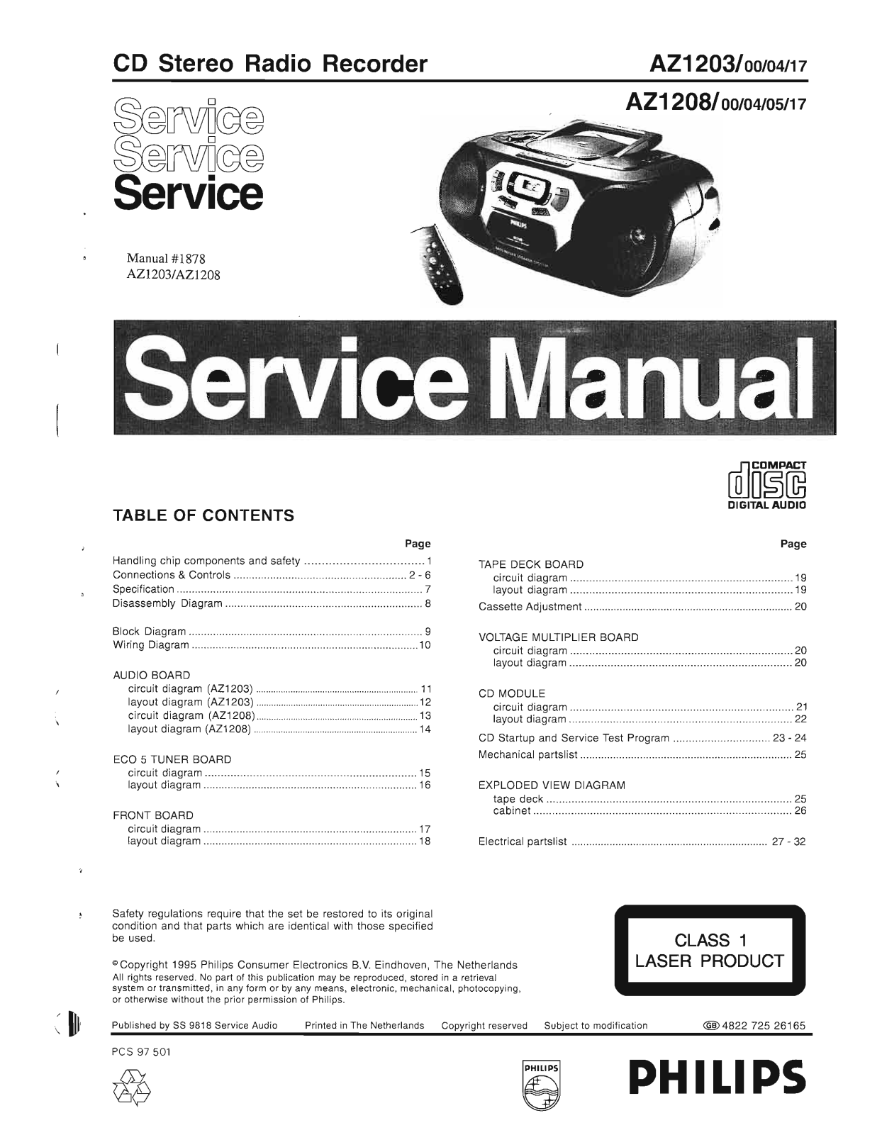 Philips AZ-1203 Service Manual