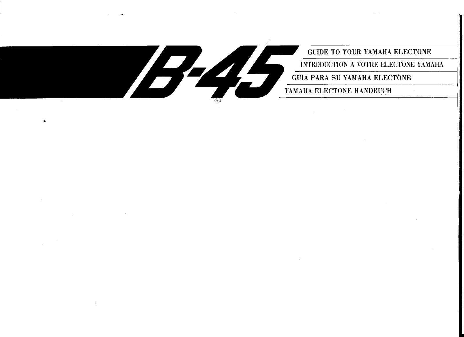 Yamaha B45, B45E User Manual