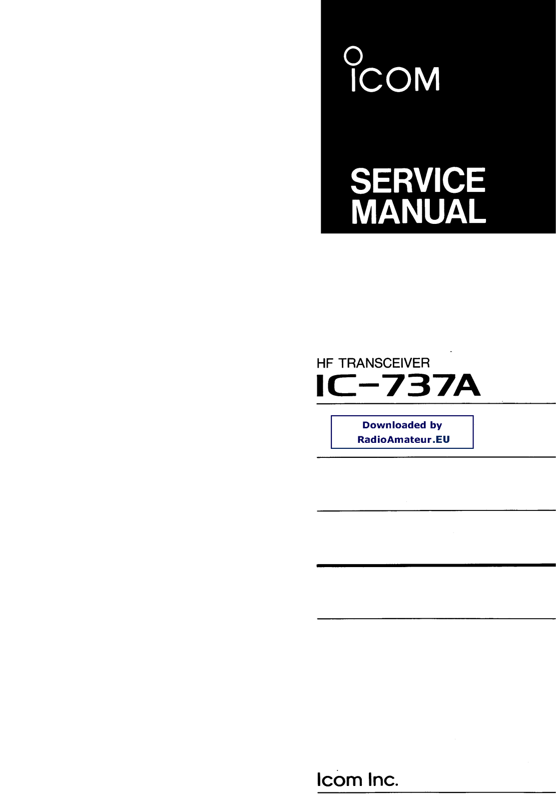 Icom IC737A User Manual